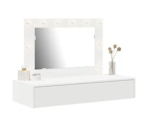 Pie Sienas Hungots Grima Galdiņš Ar Led Gaismām Balts Vidaxl