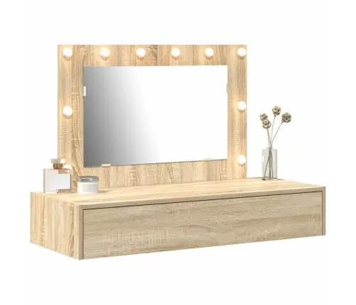 Riietumislaud Peeglituledega Pruun 100 X 40 X 70 Cm Tehispuit