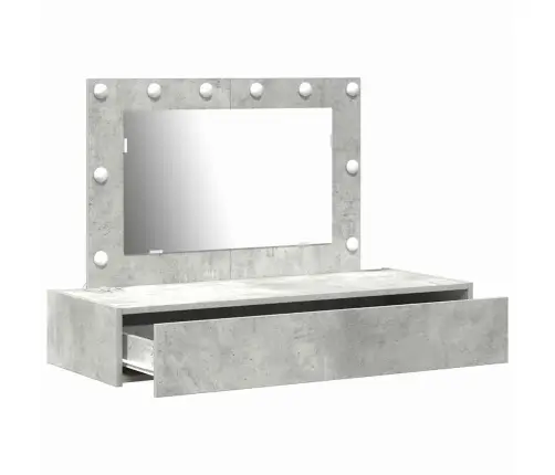 Sienā Stiprināms Tualetes Galdiņš Ar Led Gaismām Betona Pelēkā Krāsā Vidaxl