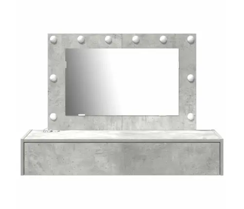 Sienā Stiprināms Tualetes Galdiņš Ar Led Gaismām Betona Pelēkā Krāsā Vidaxl