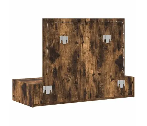 Pie Sienas Stiprinātais Tualetes Galdiņš Ar Led Gaismām Dūmota Ozola Krāsā Vidaxl