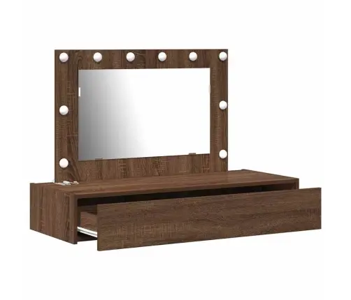 Riietumislaud Peeglituledega Pruun 100 X 40 X 70 Cm Tehispuit