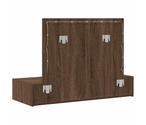 Riietumislaud Peeglituledega Pruun 100 X 40 X 70 Cm Tehispuit