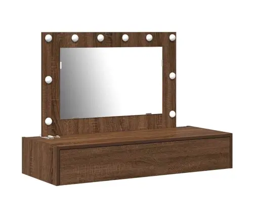 Riietumislaud Peeglituledega Pruun 100 X 40 X 70 Cm Tehispuit