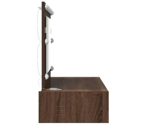 Riietumislaud Peeglituledega Pruun 100 X 40 X 70 Cm Tehispuit