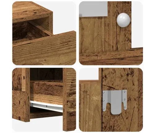 Makiažo Stalas Ruda 100 X 40 X 70 Cm Apdirbta Mediena