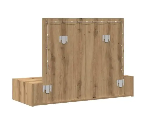 Sienā Pakaramais Tualetes Galds Ar Led Gaismām Amatnieku Ozolā Vidaxl