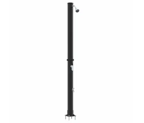 Lauko Saulės Dušas Juoda 217 Cm Pvc Ir Aliuminis