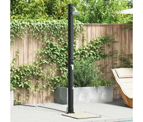 Lauko Saulės Dušas Juoda 217 Cm Pvc Ir Aliuminis