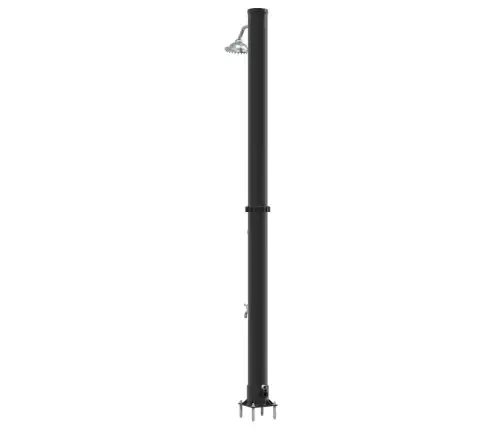 Lauko Saulės Dušas Juoda 217 Cm Pvc Ir Aliuminis