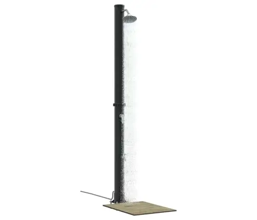 Lauko Saulės Dušas Juoda 217 Cm Pvc Ir Aliuminis