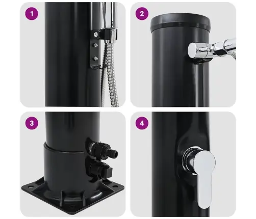 Āra Saules Duša Ar Roku Dušas Galvu 217 Cm 20 L Vidaxl