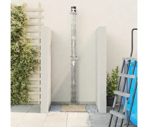 Väli Päikesedušš Must 217 Cm Pvc Ja Alumiinium