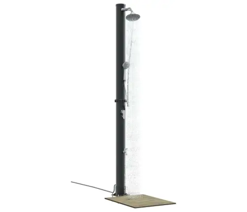 Väli Päikesedušš Must 217 Cm Pvc Ja Alumiinium