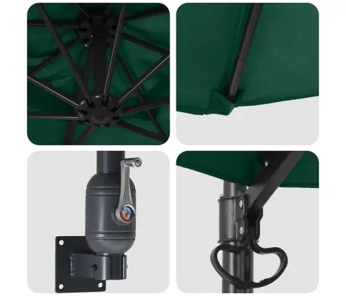 Sienā Montējams Dārza Saules Sargs Zaļš 250 Cm Vidaxl