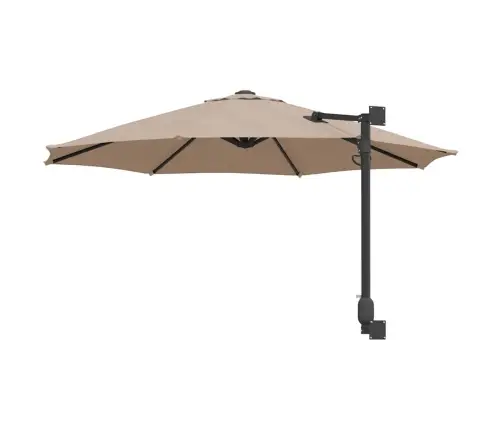 Sodo Skėtis Taupe 248 X 248 X 148 Cm Poliesteris Ir Plienas