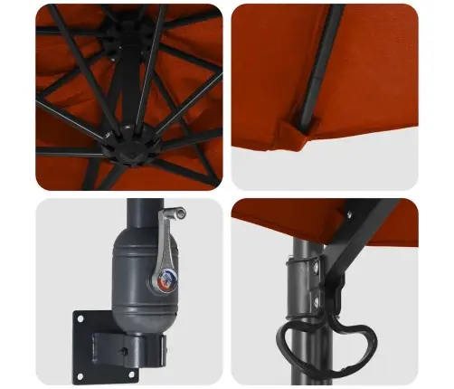 Sienā Montējams Dārza Saules Sargs Terakota 250 Cm Vidaxl