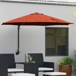 Dārza Parasols Sarkans Un Melns 248 X 248 X 148 Cm Vidaxl