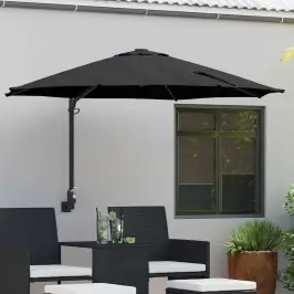 Dārza Parasols Melns Un Melns 248 X 248 X 148 Cm Vidaxl