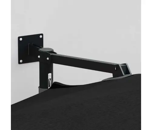 Sienā Montējams Dārza Saules Parasol Melns 250 Cm Vidaxl