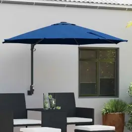 Dārza Parasols Zils Un Melns 248 X 248 X 148 Cm Vidaxl