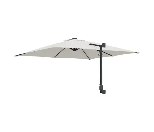 Sienā Piestiprināts Dārza Saulessargs Bēšs, 247 Cm Vidaxl