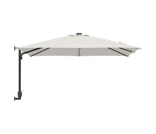 Sienā Piestiprināts Dārza Saulessargs Bēšs, 247 Cm Vidaxl