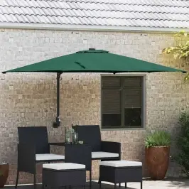 Dārza Parasols Zaļš Un Melns 248.5 X 247.5 X 160 Cm Vidaxl