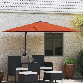 Dārza Parasols Sarkans Un Melns 248.5 X 247.5 X 160 Cm Vidaxl