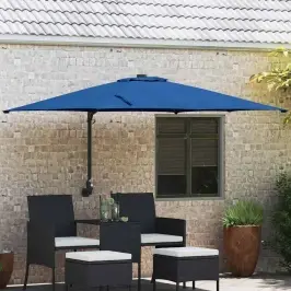 Dārza Parasols Zils Un Melns 248.5 X 247.5 X 160 Cm Vidaxl