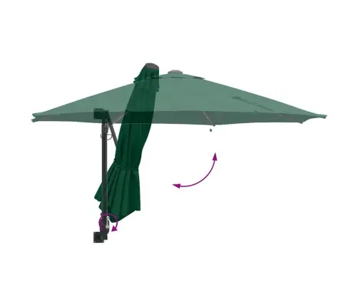 Sienā Montēts Dārza Parasols Ar Led Gaismām, Zaļš, 248 Cm Vidaxl