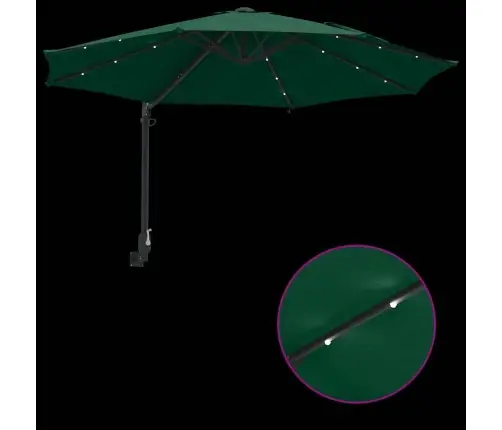 Sienā Montēts Dārza Parasols Ar Led Gaismām, Zaļš, 248 Cm Vidaxl
