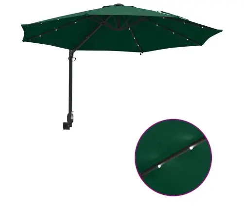 Sienā Montēts Dārza Parasols Ar Led Gaismām, Zaļš, 248 Cm Vidaxl