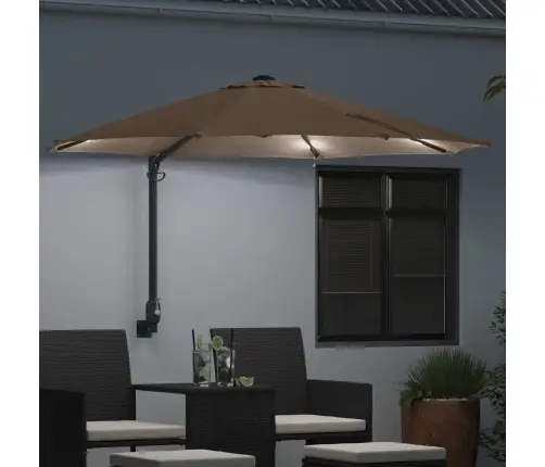 Sodo Skėtis Taupe 248 X 248 X 148 Cm Poliesteris Ir Plienas