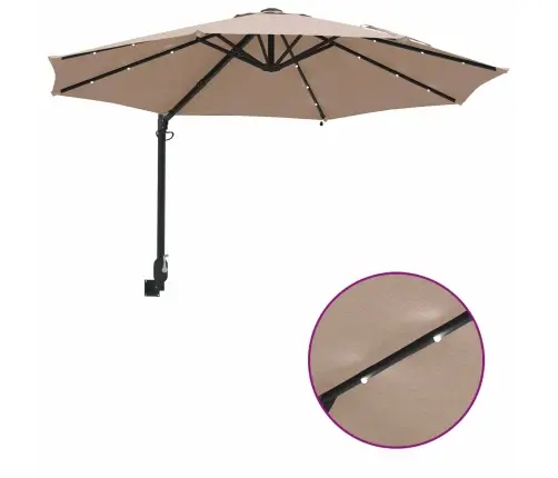 Sodo Skėtis Taupe 248 X 248 X 148 Cm Poliesteris Ir Plienas