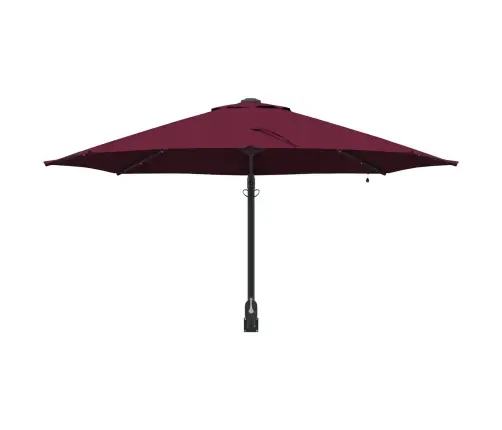Piestiprināms Dārza Saulessargs Ar Led Gaismām Bordo Krāsā 248 Cm Vidaxl