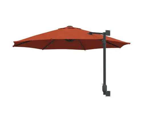 Sodo Skėtis Terakotos 248 X 248 X 148 Cm Poliesteris Ir Plienas