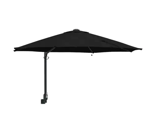 Sienā Stiprināts Dārza Parasols Ar Led Gaismām Melnā Krāsā, 248 Cm Vidaxl