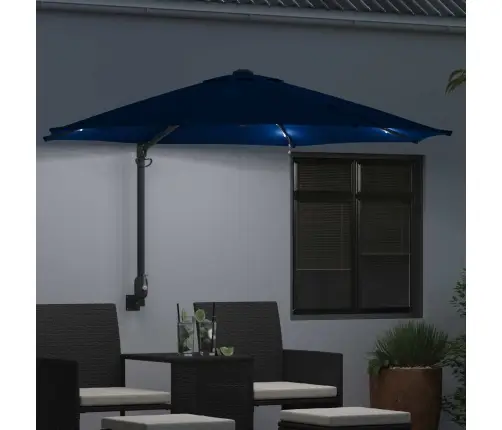 Sodo Skėtis Azurblau 248 X 248 X 148 Cm Poliesteris Ir Plienas