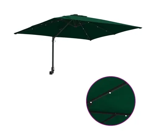 Dārza Parasols Zaļa 248.5 X 247.5 X 160 Cm Audums Vidaxl