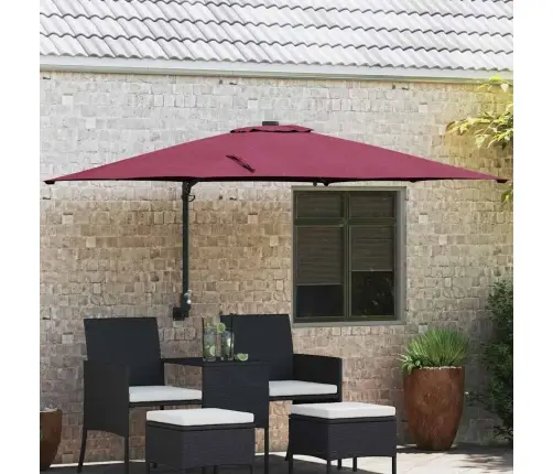 Dārza Parasols Vīnsarkana 248.5 X 247.5 X 160 Cm Audums Vidaxl