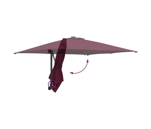 Dārza Parasols Vīnsarkana 248.5 X 247.5 X 160 Cm Audums Vidaxl