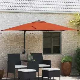 Dārza Parasols Sarkanbrūns 248.5 X 247.5 X 160 Cm Audums Vidaxl