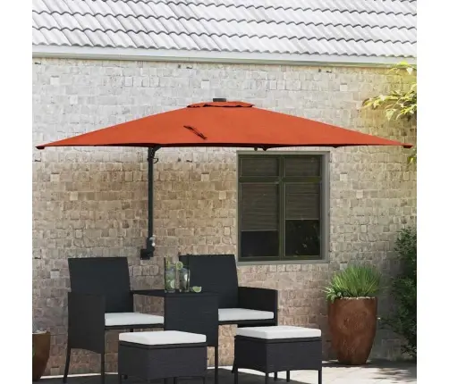 Dārza Parasols Sarkanbrūns 248.5 X 247.5 X 160 Cm Audums Vidaxl