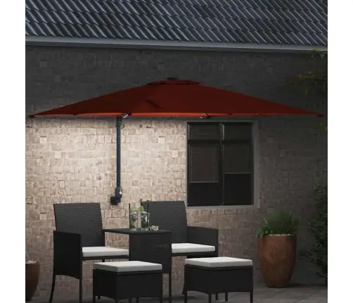 Dārza Parasols Sarkanbrūns 248.5 X 247.5 X 160 Cm Audums Vidaxl