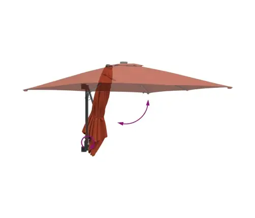 Dārza Parasols Sarkanbrūns 248.5 X 247.5 X 160 Cm Audums Vidaxl