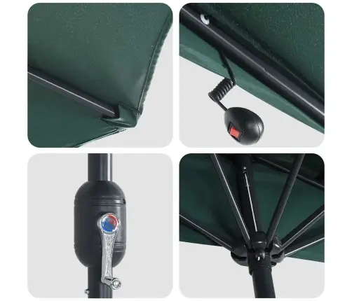 Dārza Parasols Zaļa 294 X 150 X 223 Cm Audums Vidaxl