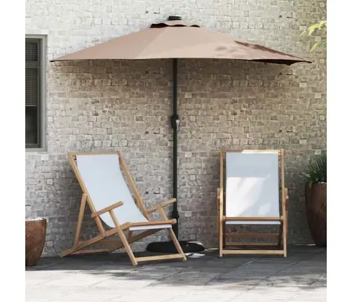 Dārza Parasols Pelēkbrūna 294 X 150 X 223 Cm Audums Vidaxl