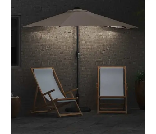 Dārza Parasols Pelēkbrūna 294 X 150 X 223 Cm Audums Vidaxl