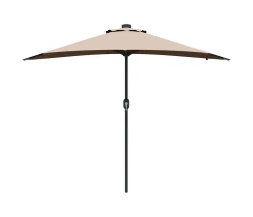 Dārza Parasols Pelēkbrūna 294 X 150 X 223 Cm Audums Vidaxl